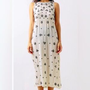 NWT Matta Embroidered White and Black Maxi Dress